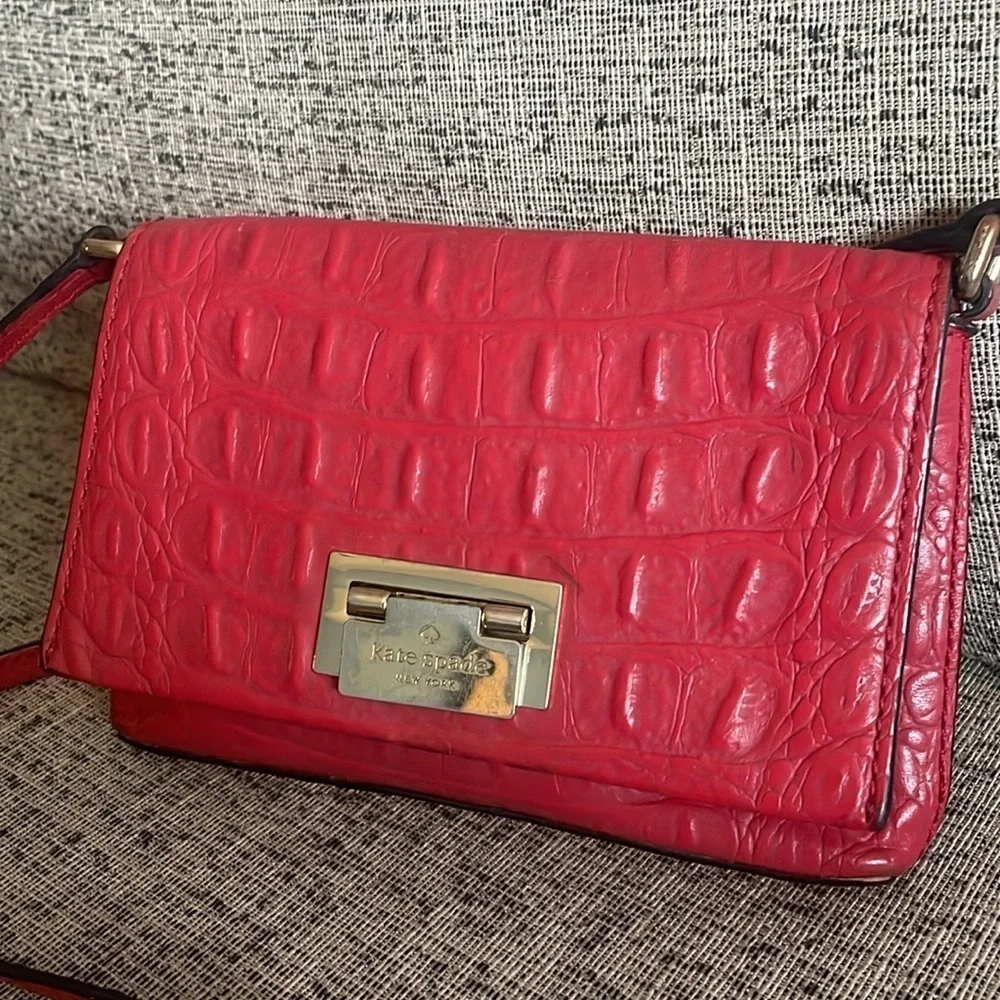 Kate Spade Leather‎ Red Alligator Small Crossbody